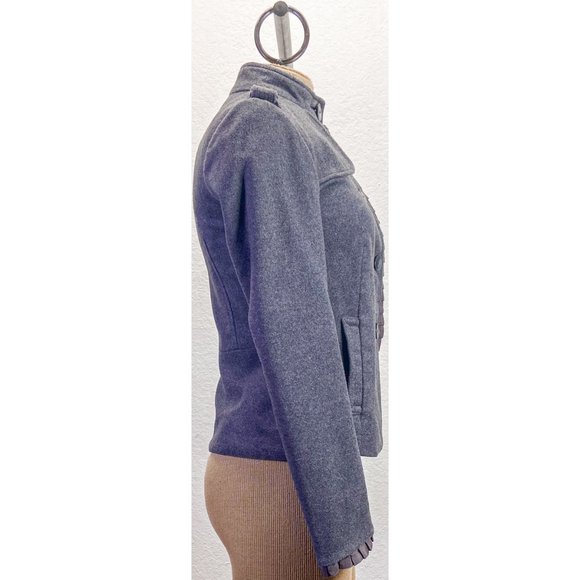 NWT Wool Military Blazer Style High Collar Gray Button GAP Jacket - Picture 4 of 7